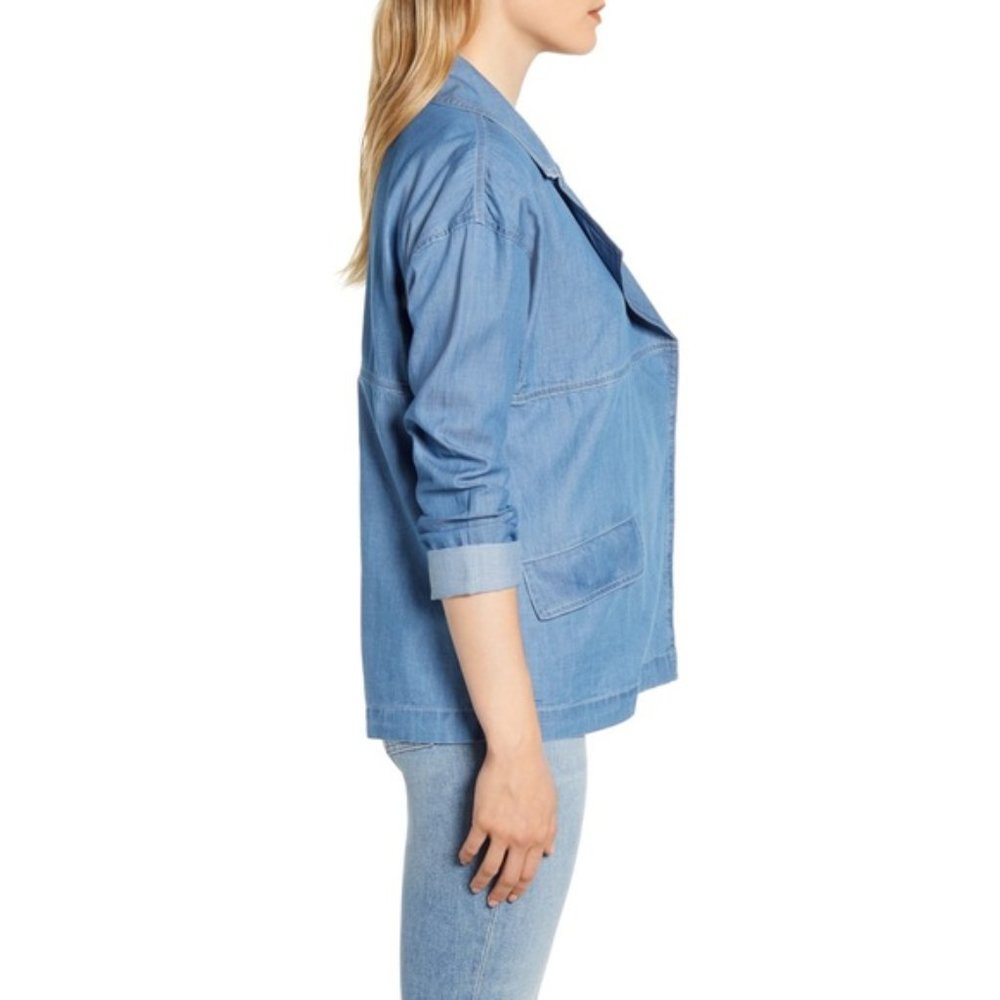 NWT Caslon Chambray Lightweight Utility Jacket - Picture 3 of 10
